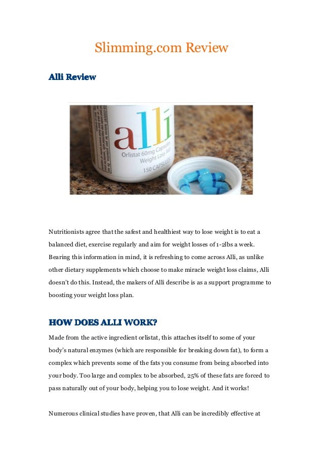 Alli losing weight reviews